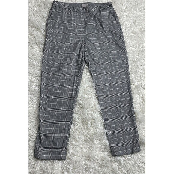 H&M Plaid White Black Dress Pants Womens 8 Slacks Trousers Bottoms Workwear - Picture 2 of 5